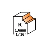 Fresa com Raio Côncavo HW Ø15,9x1,6mm - marca CMT - Cód. 738.160.11